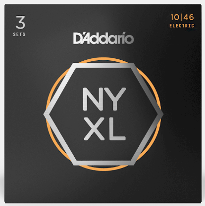 Genuine D'Addario - NYXL1046-3P - Premium Nickel Wound - Regular Light Electric Guitar Strings 10-46 (3 Pack)