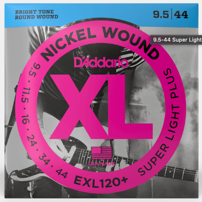 Genuine D'Addario - EXL120+ - Nickel Wound - Super Light Plus Electric Guitar Strings 9.5-44 Gauge