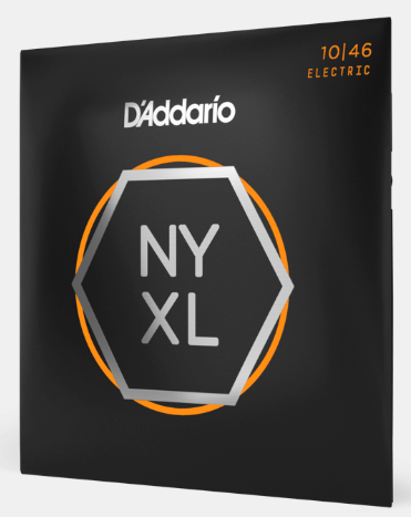 D'Addario NYXL electric guitar string set packaging on a white background