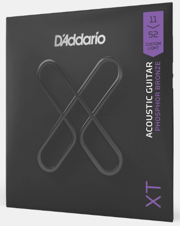 D'Addario acoustic guitar string set packaging on a white background