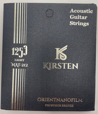 Kirsten acoustic guitar strings packaging with brand logo and product details.