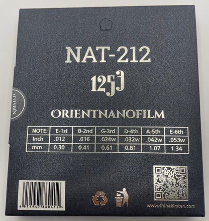 Black packaging with white text and barcodes, featuring 'NAT-212' and 'Orientnanofilm'.