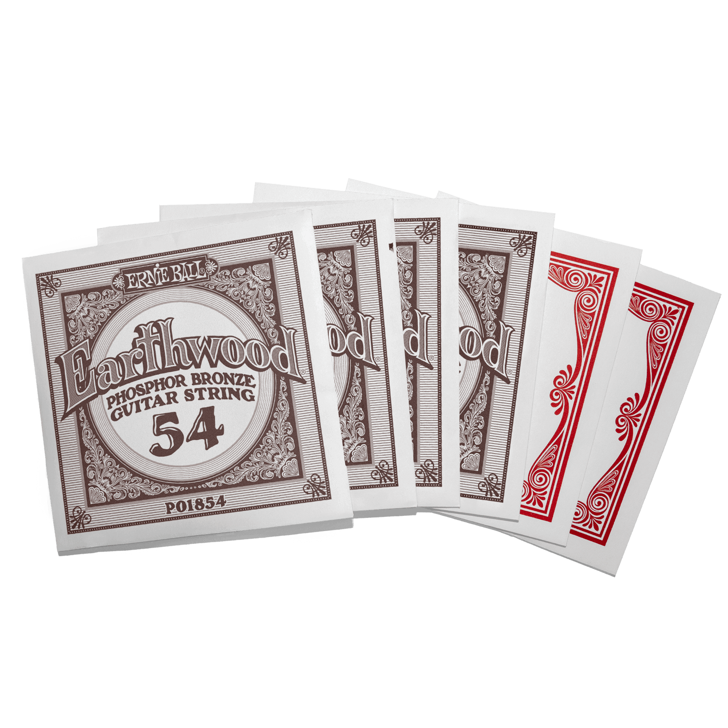 Earthwood guitar string packaging on a white background