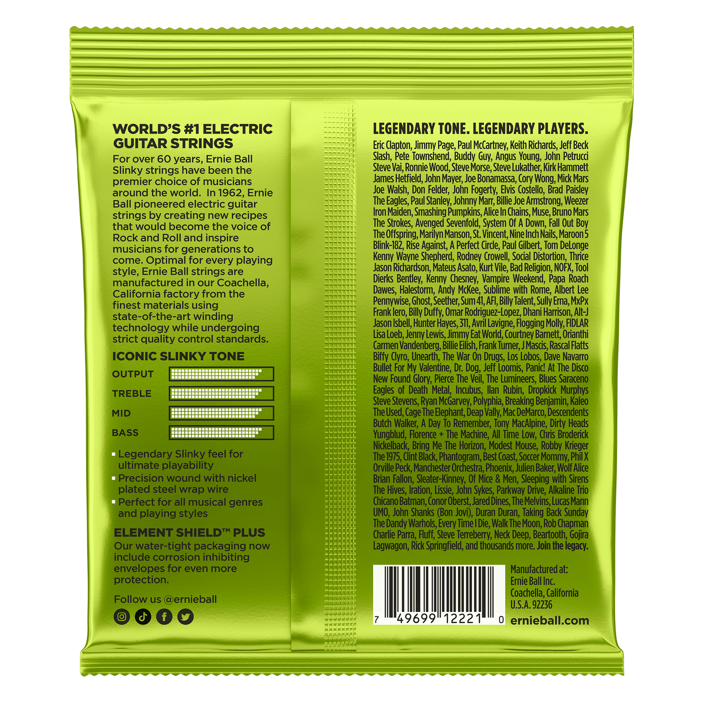 Genuine Ernie Ball - Regular Slinky P02221 - Electric Guitar Strings 10-46
